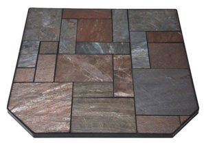Hearth Pad with Random Cut Polished Copper Sections